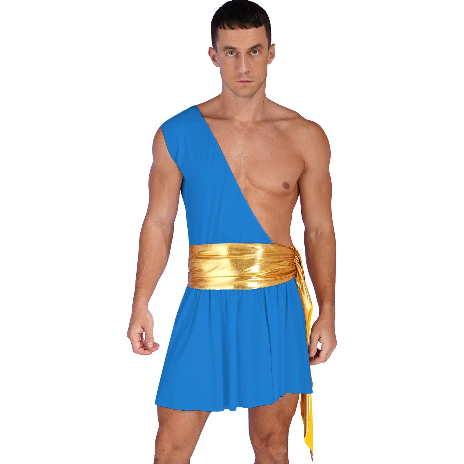 Heren Kostuum Griekse God met Eén Schouderriem en Rok voor Halloween 8