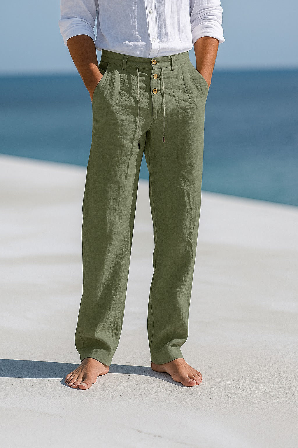 Heren Linnen Broek met Rechte Pasvorm en Ademend Zomercomfort 3