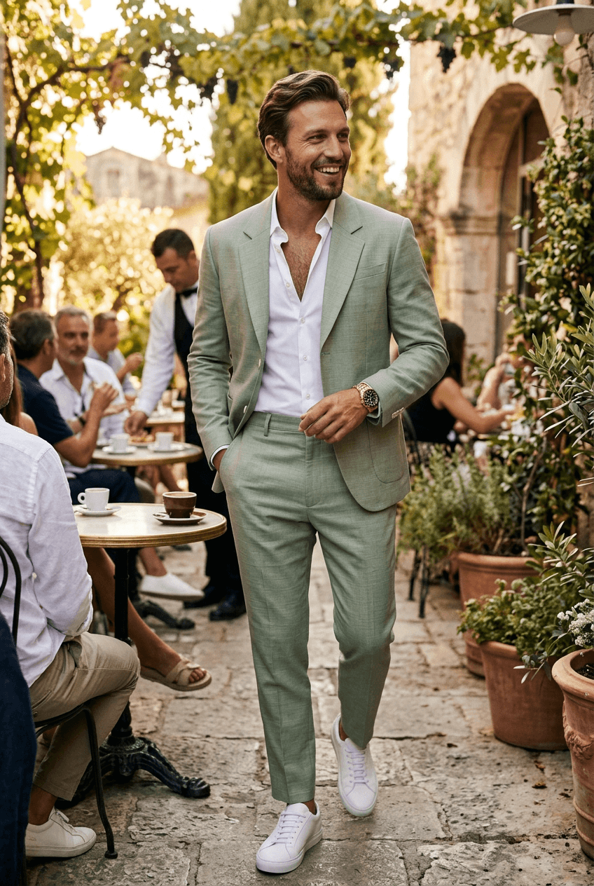 Heren Slim Fit Set – Tweedelig met Notch Revers, Geschikt voor Werk en Formele Gelegenheden 1