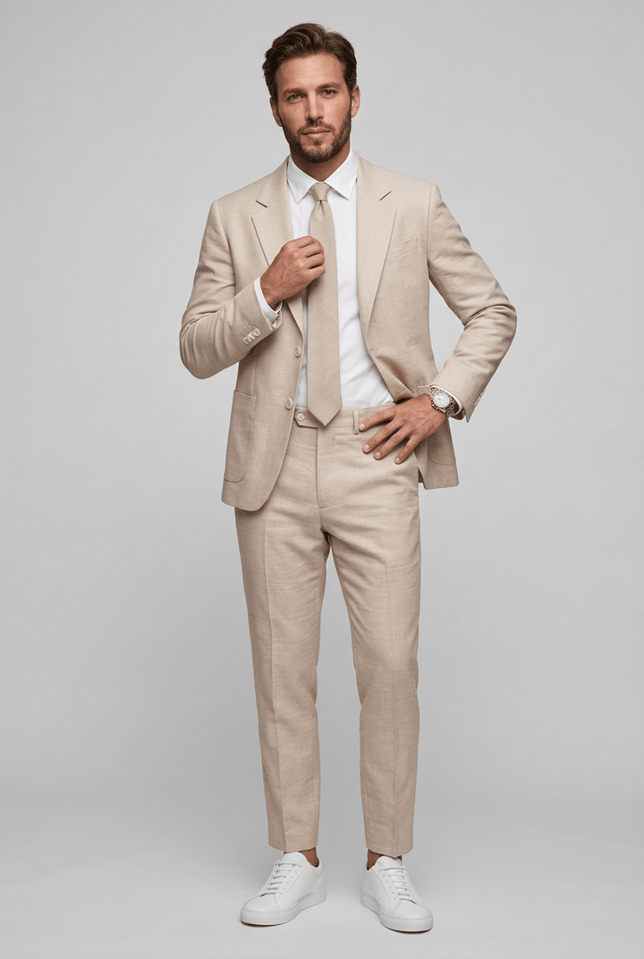 Heren Slim Fit Set – Tweedelig met Notch Revers, Geschikt voor Werk en Formele Gelegenheden 5