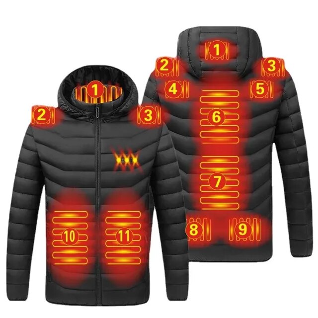 Heren Slimme Verwarmingsjas met USB-thermostaat 10
