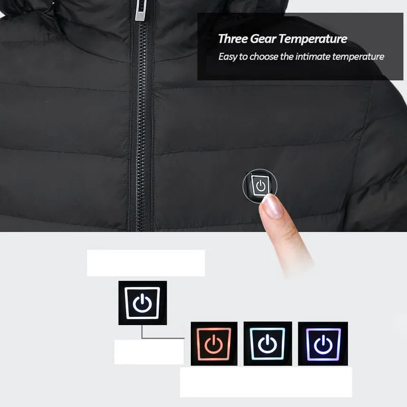 Heren Slimme Verwarmingsjas met USB-thermostaat 7