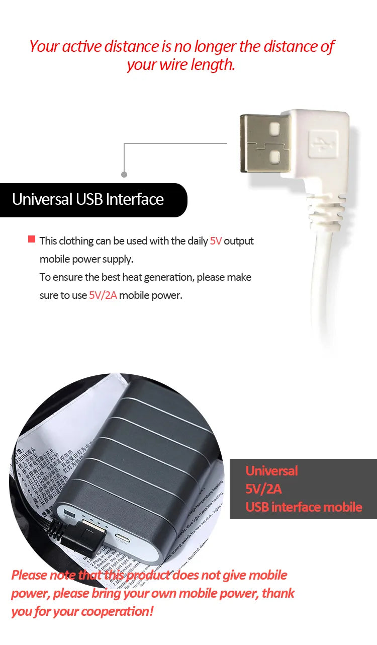 Heren Slimme Verwarmingsjas met USB-thermostaat 8