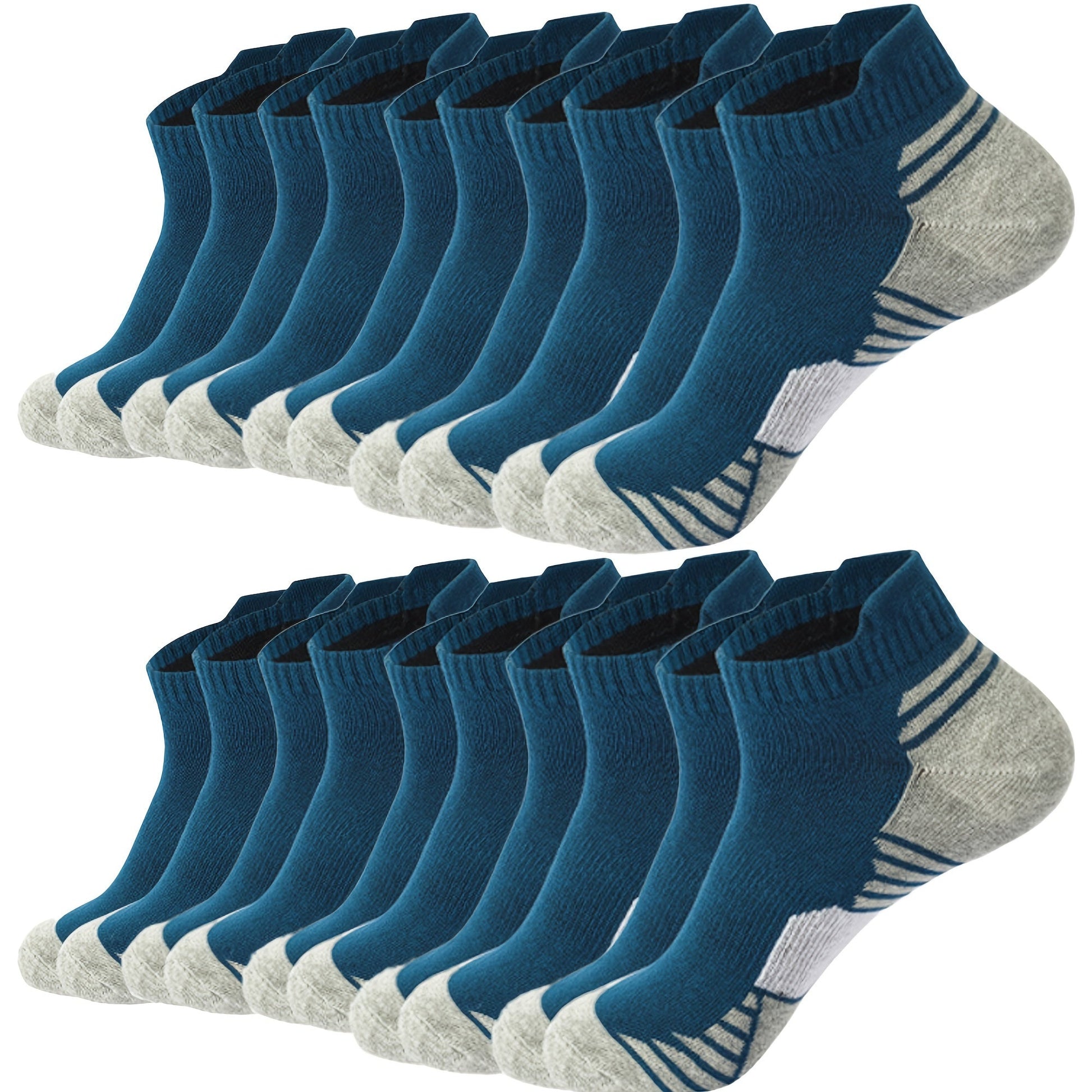Heren Sokken Set 12 Paar Ademend Comfortabel voor Dagelijks Gebruik Katoen en Synthetisch Meerkleurig Zwart Wit Blauw Grijs | Sansoti 8