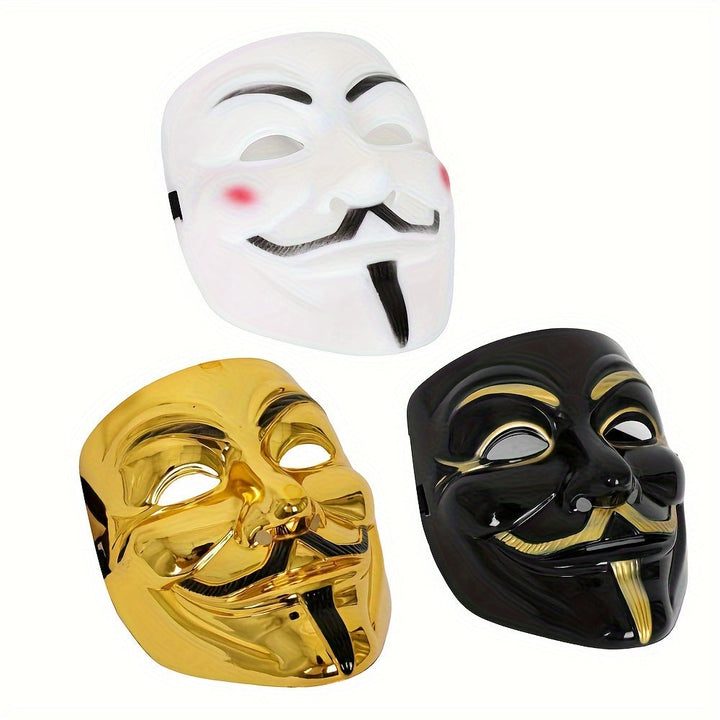 Heren Volledige Gezicht Plastic Halloween Masker | Anonieme Cosplay 5