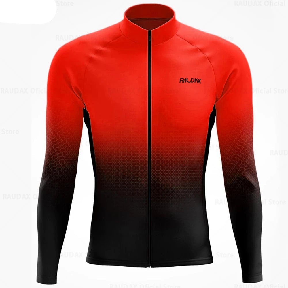 Heren Wielertrui Set met Lange Mouwen, Ademend, Anatomisch Ontwerp voor Bergfietsen 6