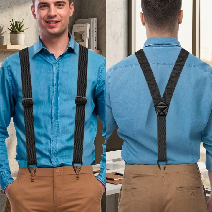 Herenbretels met Haakclips – Verstelbaar X-Back en Y-Vorm voor Perfecte Pasvorm | Sansoti 0
