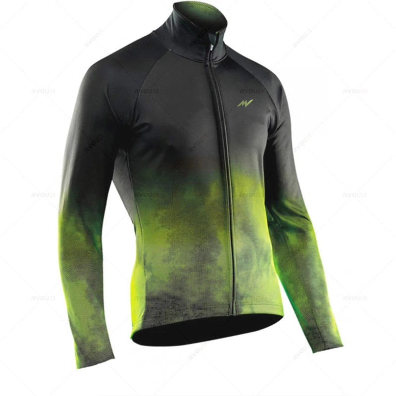 Herfst Wielertrui Set voor MTB met Lange Mouwen en Gelpad, Ademend en Sneldrogend 11