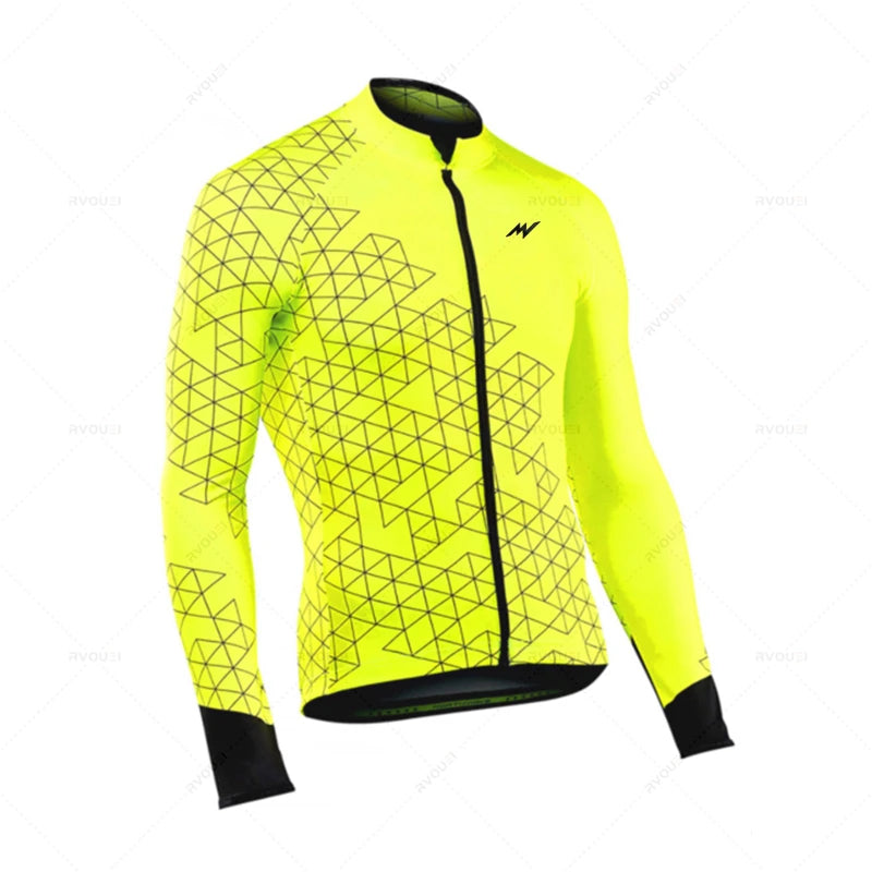 Herfst Wielertrui Set voor MTB met Lange Mouwen en Gelpad, Ademend en Sneldrogend 14