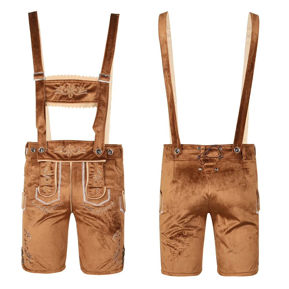 AlpenBursch – Conjunto de Lederhosen Masculino com Camisa & Chapéu – Visual Oktoberfest