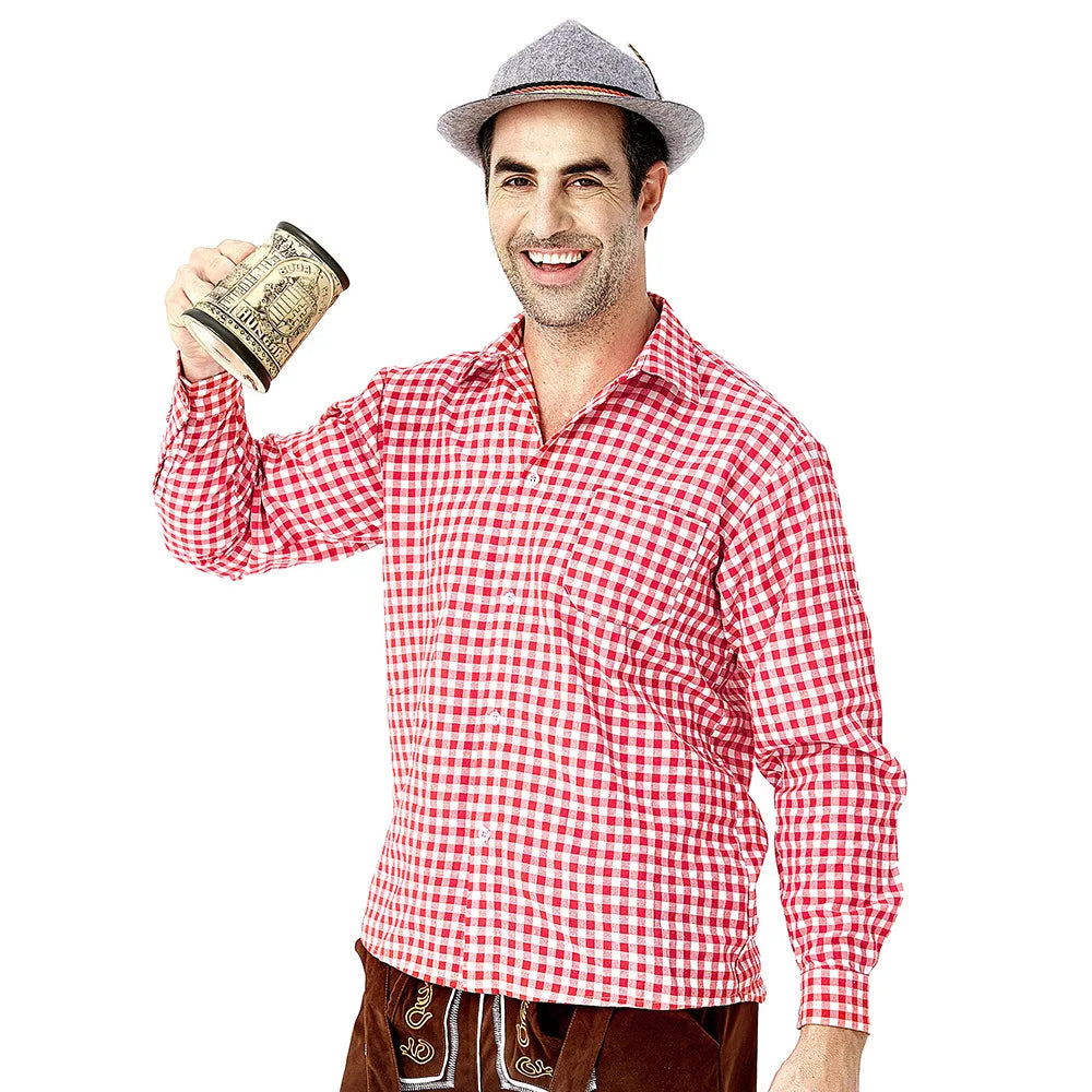 AlpenBursch – Conjunto de Lederhosen Masculino com Camisa & Chapéu – Visual Oktoberfest