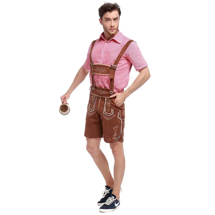 AlpenBursch – Heren Lederhosen Set met Overhemd &amp; Hoed – Oktoberfest Look