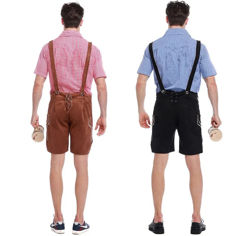 AlpenBursch – Conjunto de Lederhosen Masculino com Camisa & Chapéu – Visual Oktoberfest