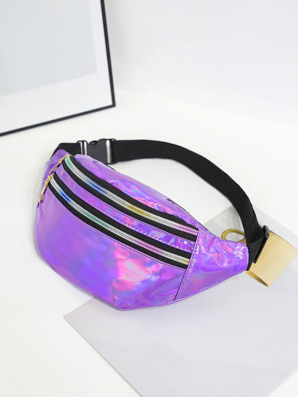Heuptas Dames Zwart - Modieuze Heuptas voor Wandelen en Reizen met Laser Effect 0