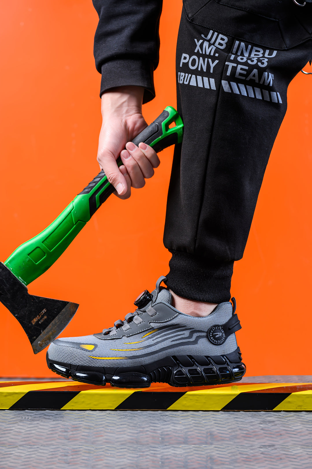 Zapatos de Seguridad con Punta de Acero – Cierre Giratorio, Suela Antideslizante y Resistente a Pinchazos
