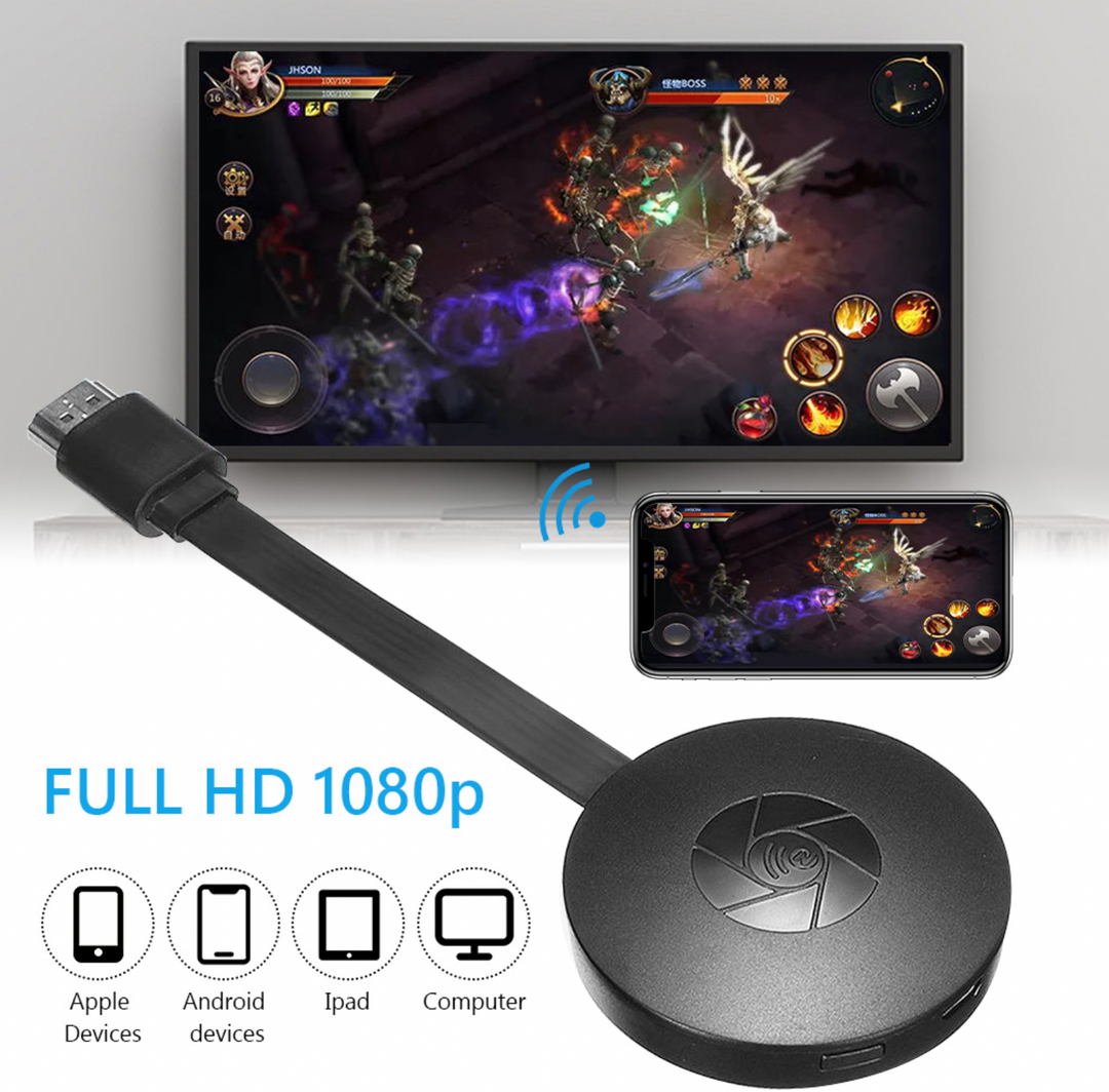 Adaptador de Pantalla Inalámbrico – Dongle HDMI 1080p con Wi-Fi para Casting y Duplicación de Pantalla
