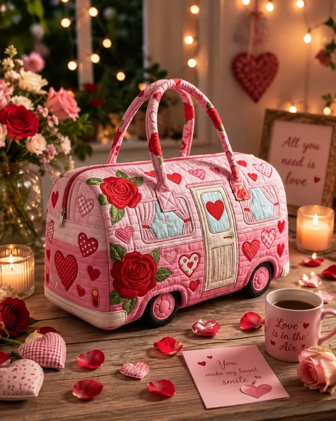 Hippie Van Quilted Duffle Bag 26