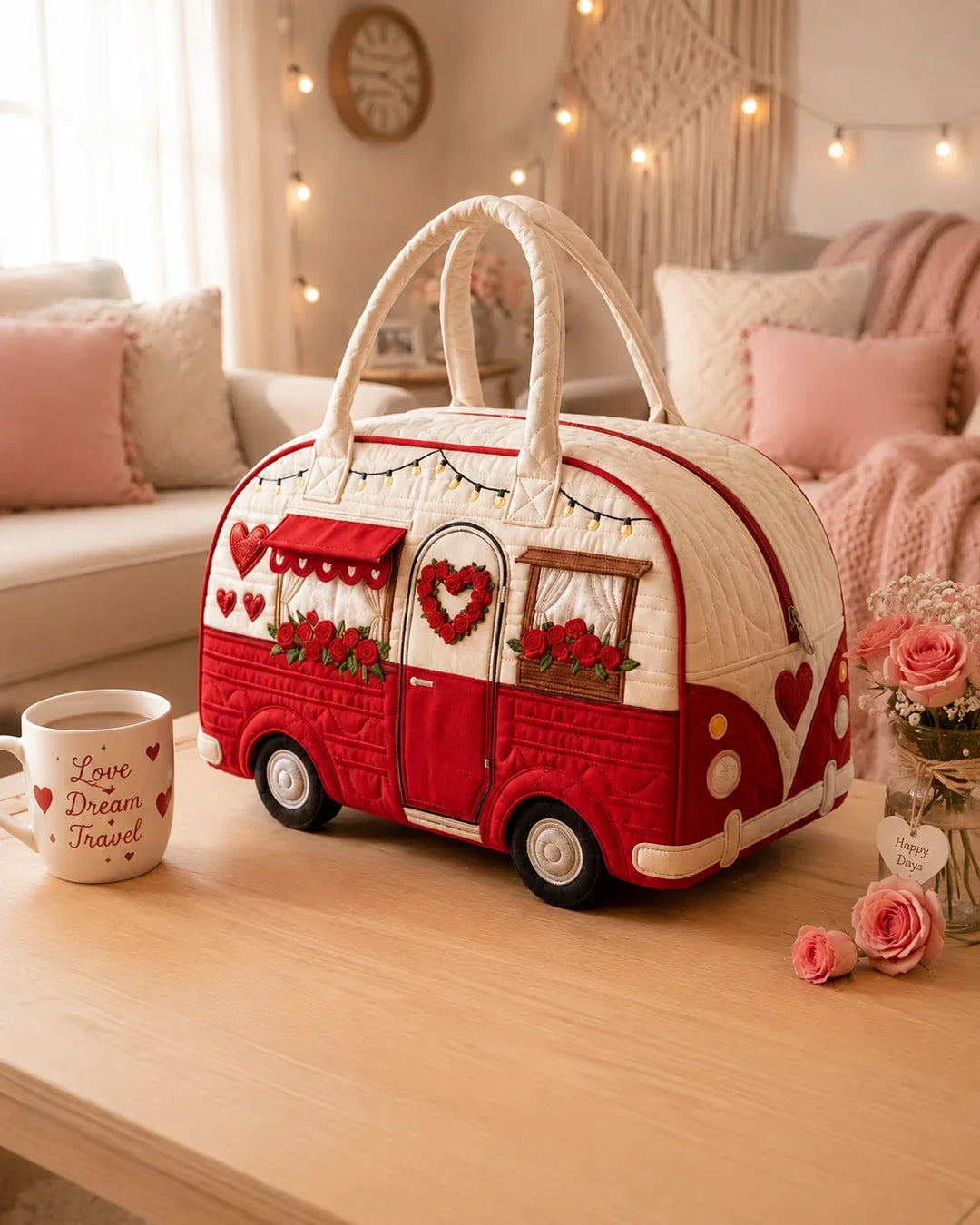 Hippie Van Quilted Duffle Bag 8