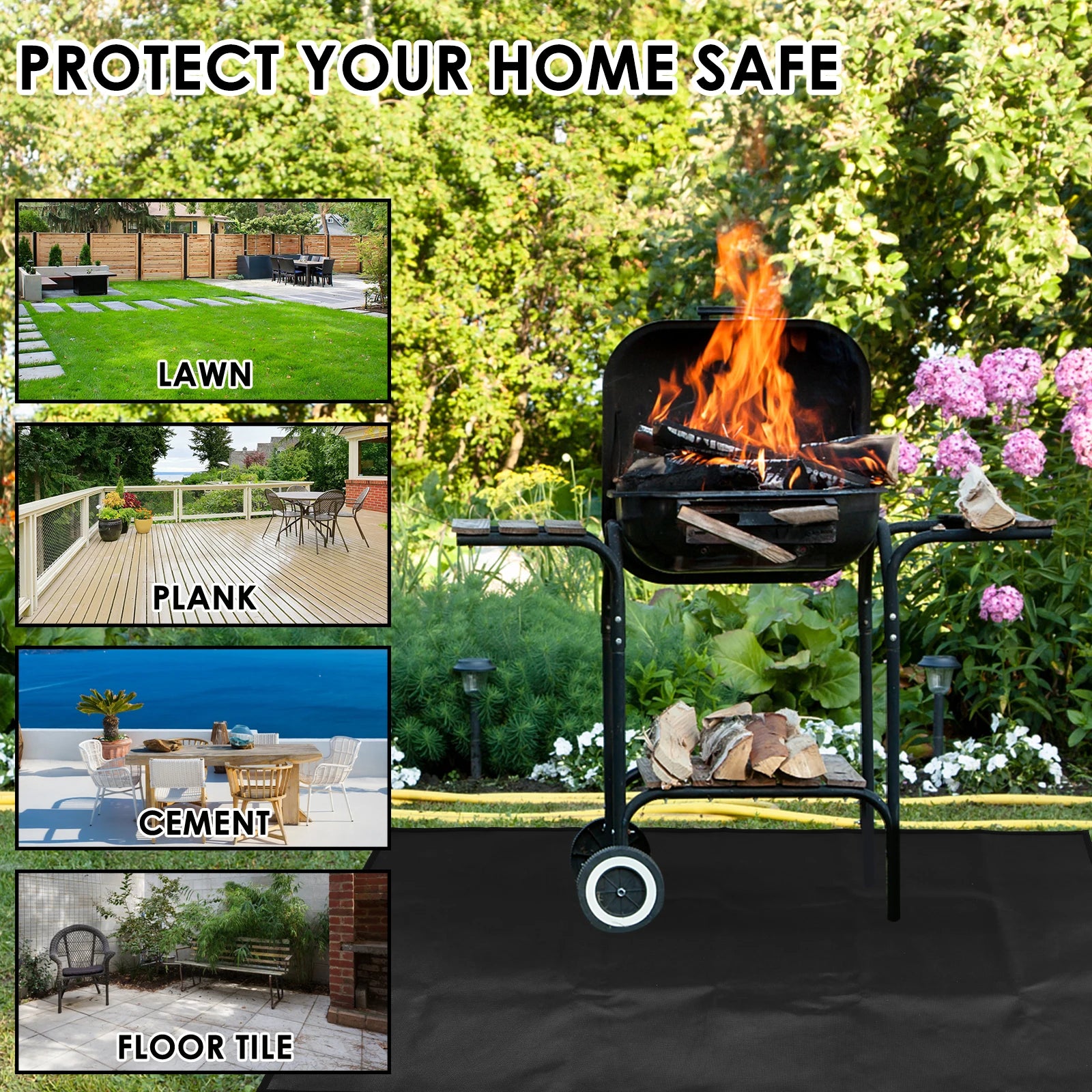 Hittebestendige BBQ-mat voor buitengebruik, waterdicht en herbruikbaar 122x76 cm 5