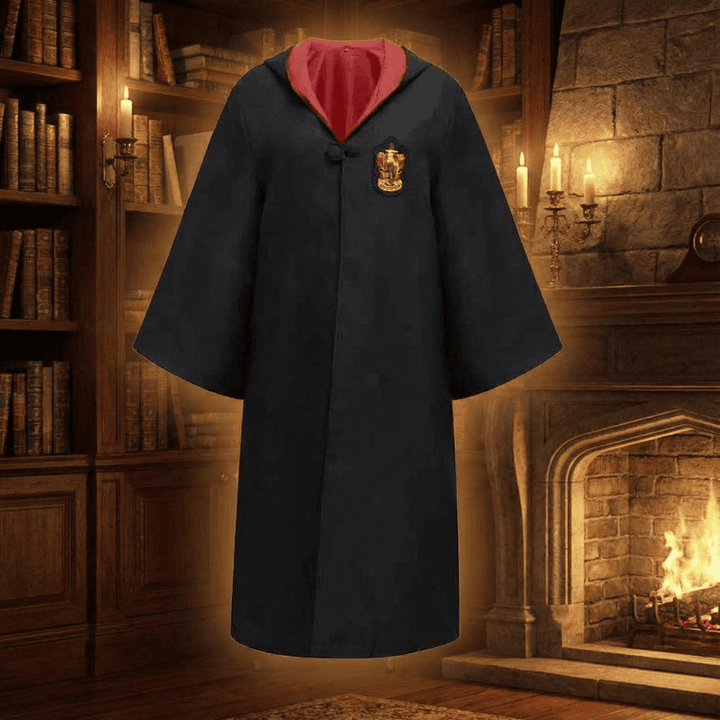 Hogwarts-Zaubererkostüm | Komplettes Set mit Umhang und Zauberstab | Ideal für Halloween und Cosplay 1