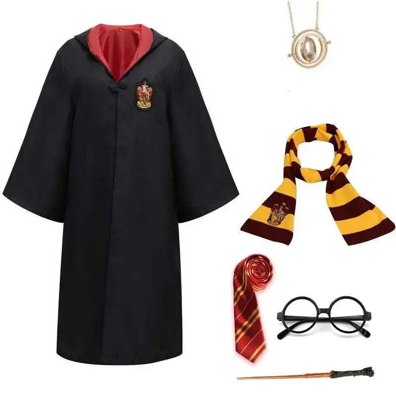 Hogwarts-Zaubererkostüm | Komplettes Set mit Umhang und Zauberstab | Ideal für Halloween und Cosplay 6