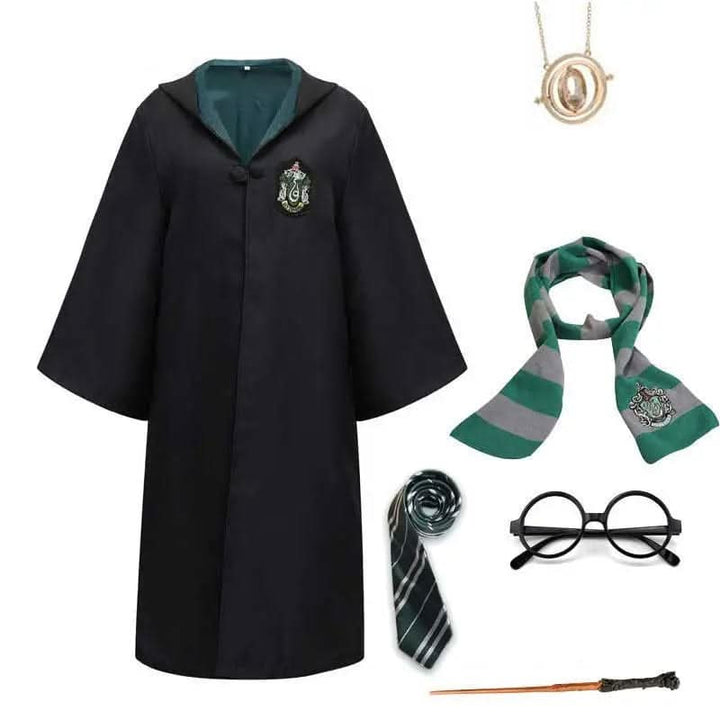 Hogwarts-Zaubererkostüm | Komplettes Set mit Umhang und Zauberstab | Ideal für Halloween und Cosplay 7