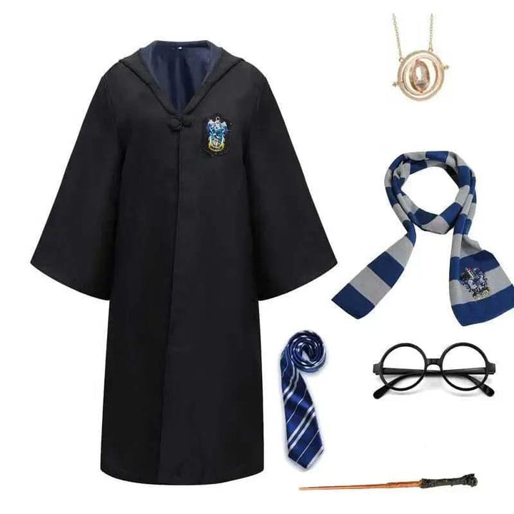 Hogwarts-Zaubererkostüm | Komplettes Set mit Umhang und Zauberstab | Ideal für Halloween und Cosplay 9