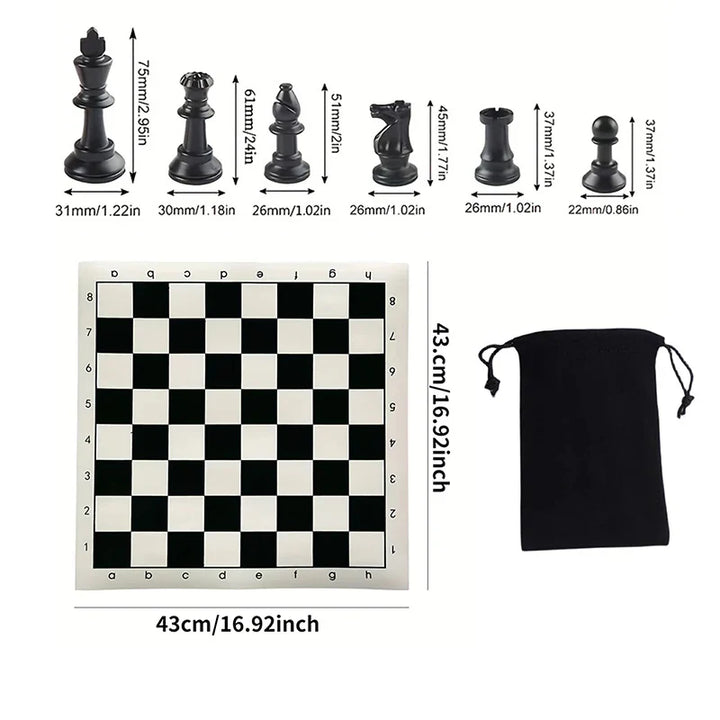 Chessora Juego Completo de Ajedrez de Madera – Set de 32 Piezas de Madera de Alta Calidad, Diseño Clásico para Principiantes y Avanzados