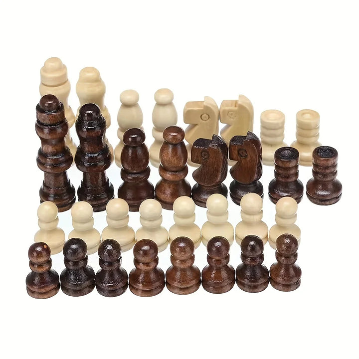 Chessora Juego Completo de Ajedrez de Madera – Set de 32 Piezas de Madera de Alta Calidad, Diseño Clásico para Principiantes y Avanzados
