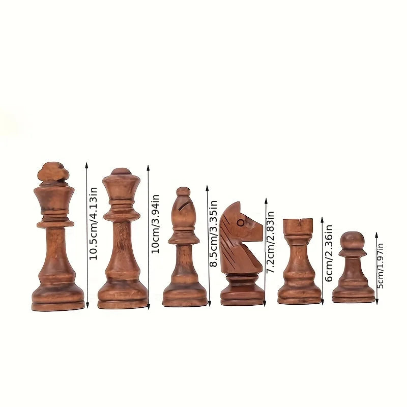 Chessora Juego Completo de Ajedrez de Madera – Set de 32 Piezas de Madera de Alta Calidad, Diseño Clásico para Principiantes y Avanzados