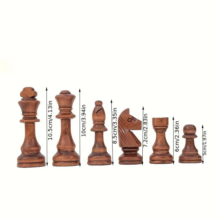 Chessora Juego Completo de Ajedrez de Madera – Set de 32 Piezas de Madera de Alta Calidad, Diseño Clásico para Principiantes y Avanzados