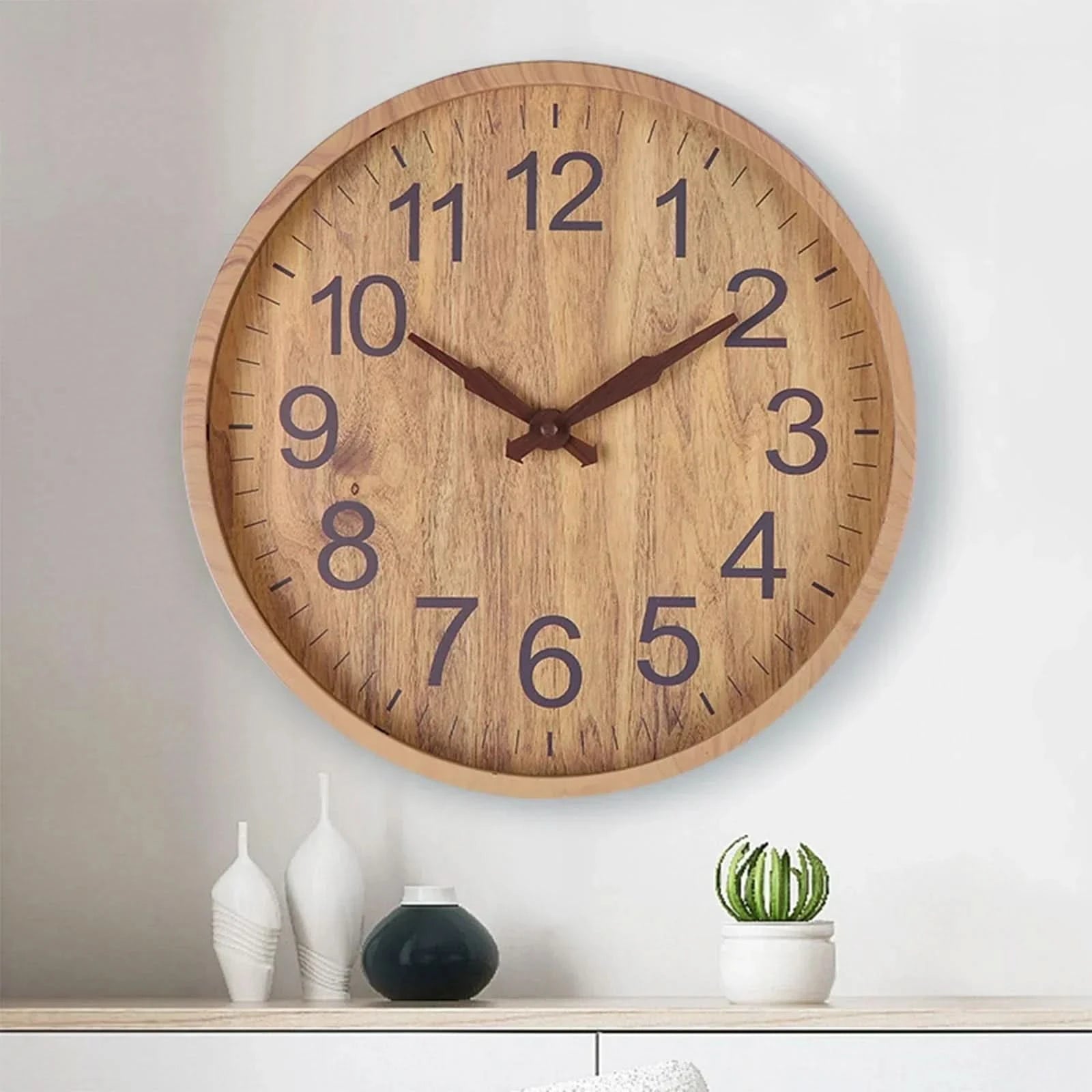 Houten klok - Natuurlijke charme voor uw huis - 30 cm, stil en stijlvol 2