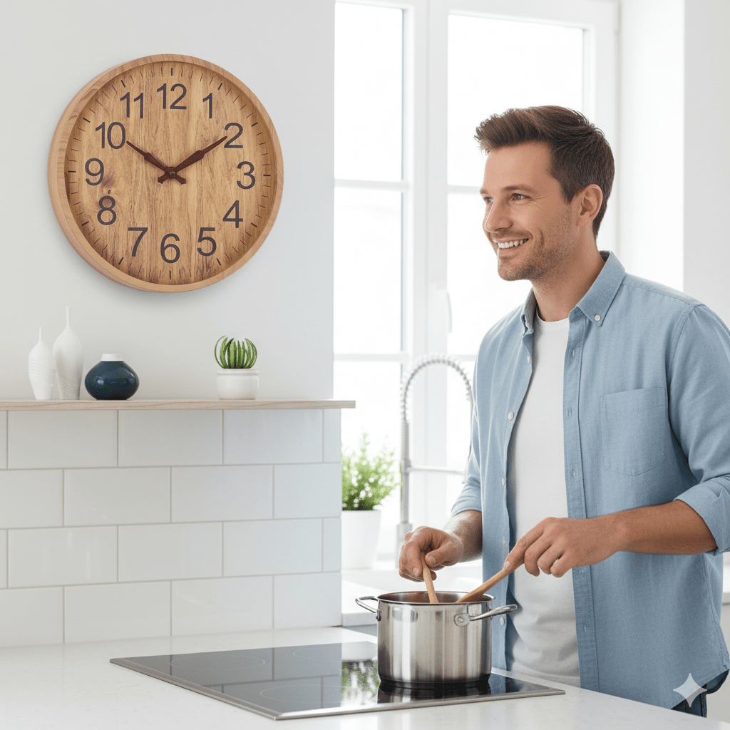 Houten klok - Natuurlijke charme voor uw huis - 30 cm, stil en stijlvol 3