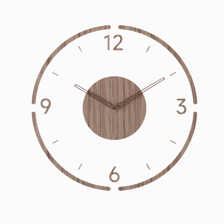 Houten wandklok 30 cm – Stille quartzklok in een minimalistisch glazen ontwerp 1