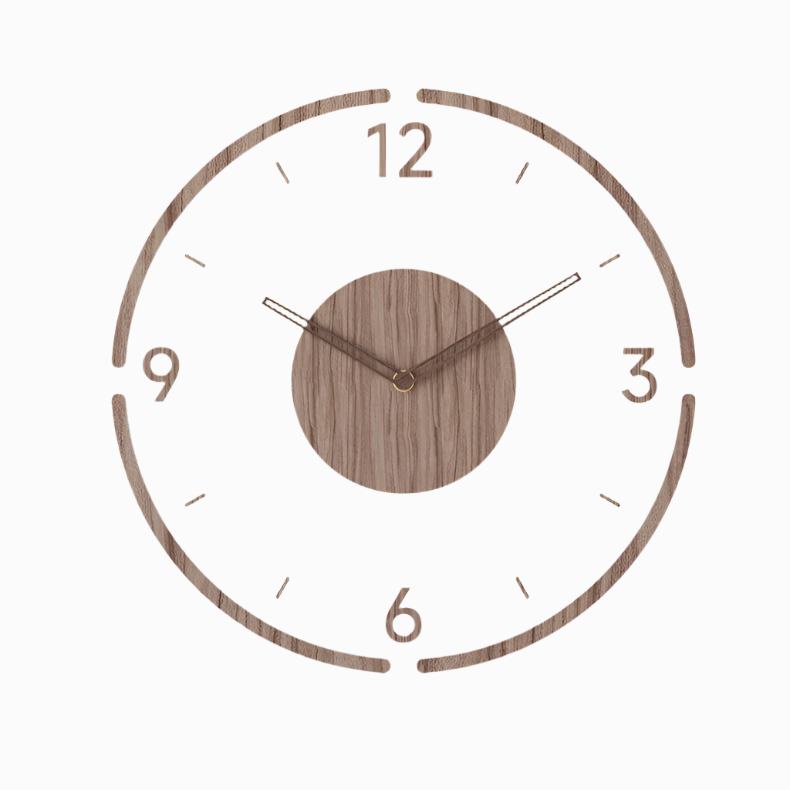 Houten wandklok 30 cm – Stille quartzklok in een minimalistisch glazen ontwerp 1