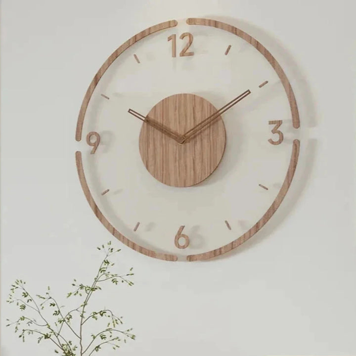 Houten wandklok 30 cm – Stille quartzklok in een minimalistisch glazen ontwerp 5