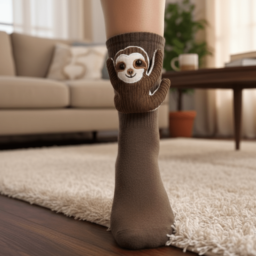 Huissokken Dames en Heren met 3D Dierenaccent en Antislipzool, Warm en Comfortabel 0