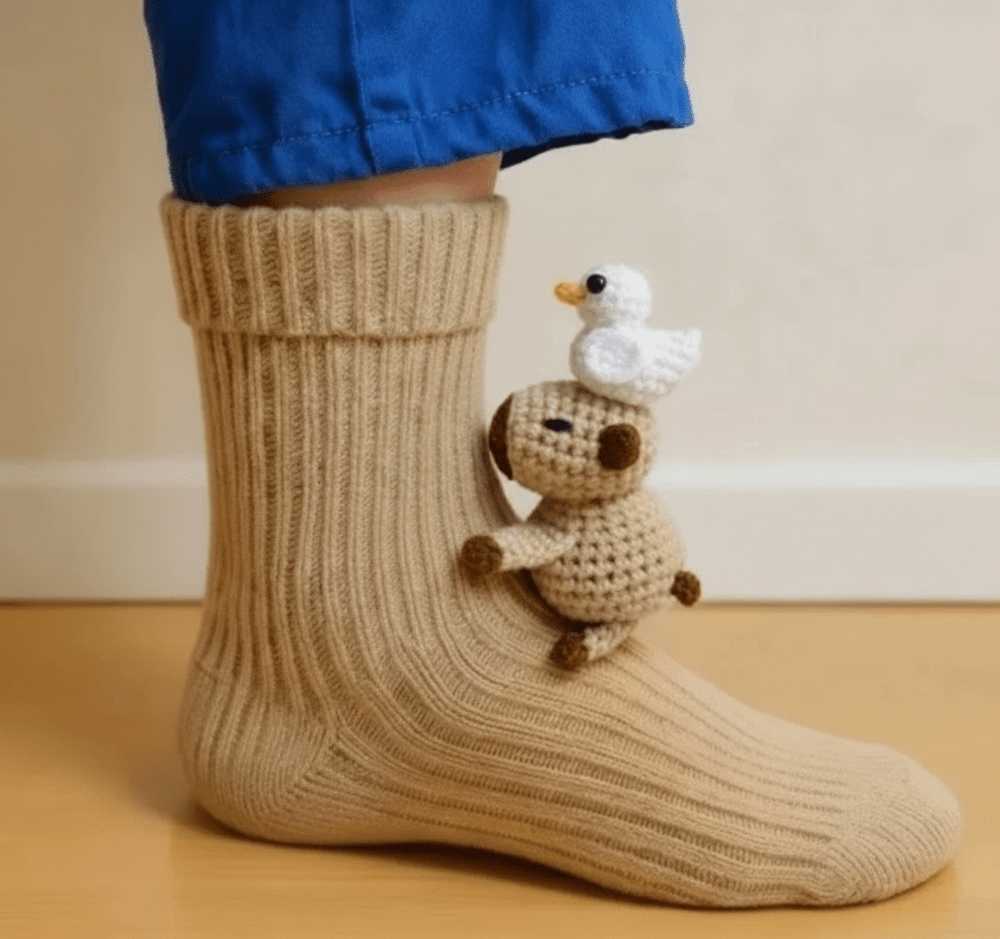 Huissokken Dames en Heren met 3D Dierenaccent en Antislipzool, Warm en Comfortabel 1