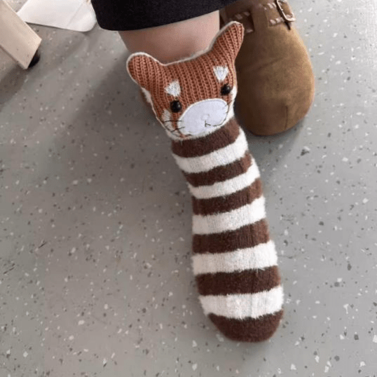 Huissokken Dames en Heren met 3D Dierenaccent en Antislipzool, Warm en Comfortabel 13