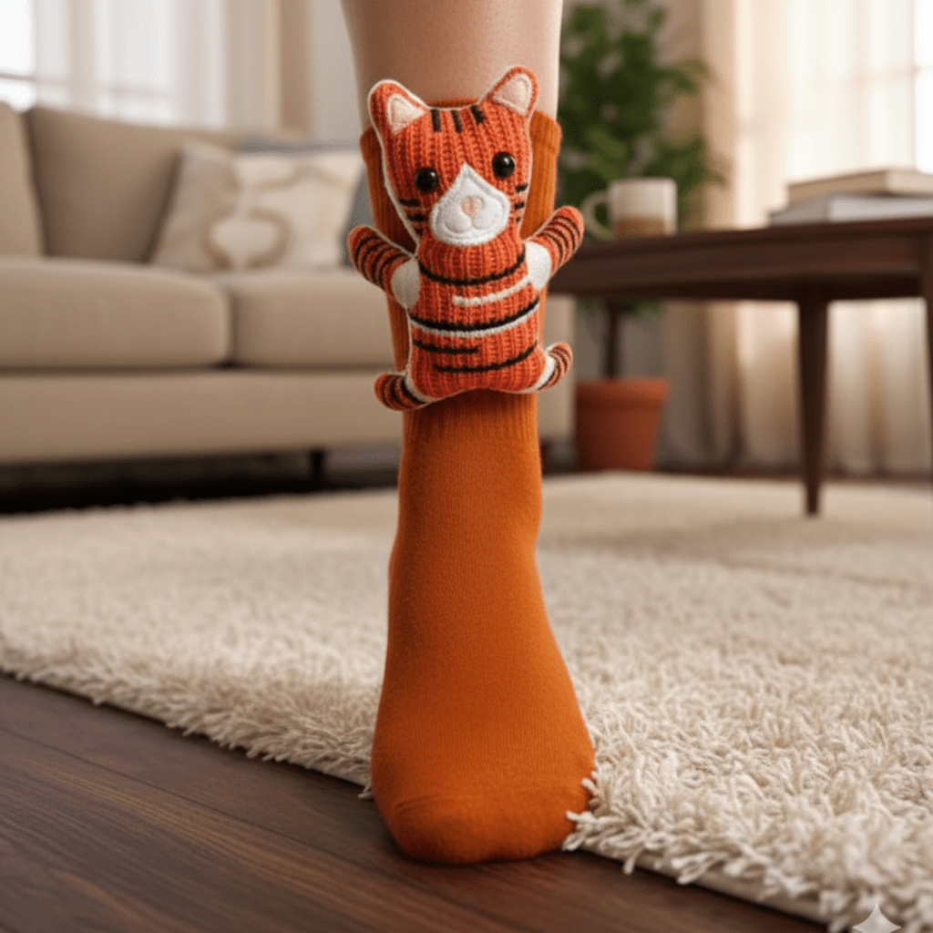 Huissokken Dames en Heren met 3D Dierenaccent en Antislipzool, Warm en Comfortabel 3