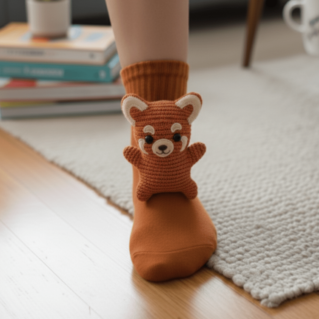 Huissokken Dames en Heren met 3D Dierenaccent en Antislipzool, Warm en Comfortabel 4