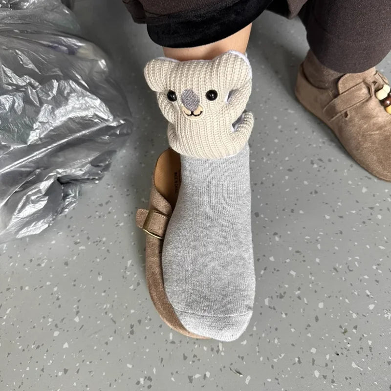 Huissokken Dames en Heren met 3D Dierenaccent en Antislipzool, Warm en Comfortabel 6