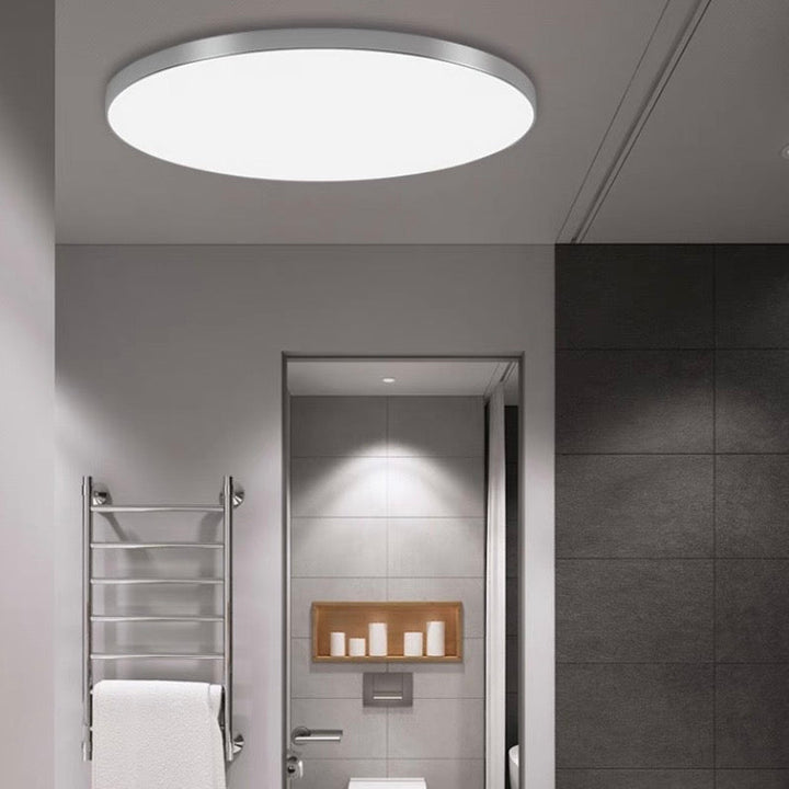 Solvra Lámpara de techo – Lámpara de techo LED redonda de acrílico y ABS con diseño minimalista