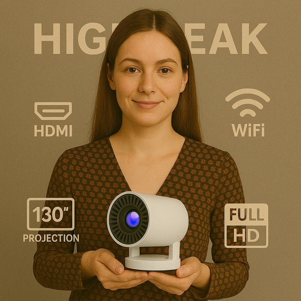 Mini vidéoprojecteur – Miroir d'écran sans fil, support 1080p & haut-parleur intégré