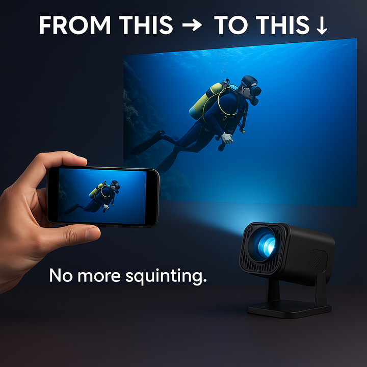Mini Proyector – Duplicación de Pantalla Inalámbrica, Soporte 1080p y Altavoz Integrado