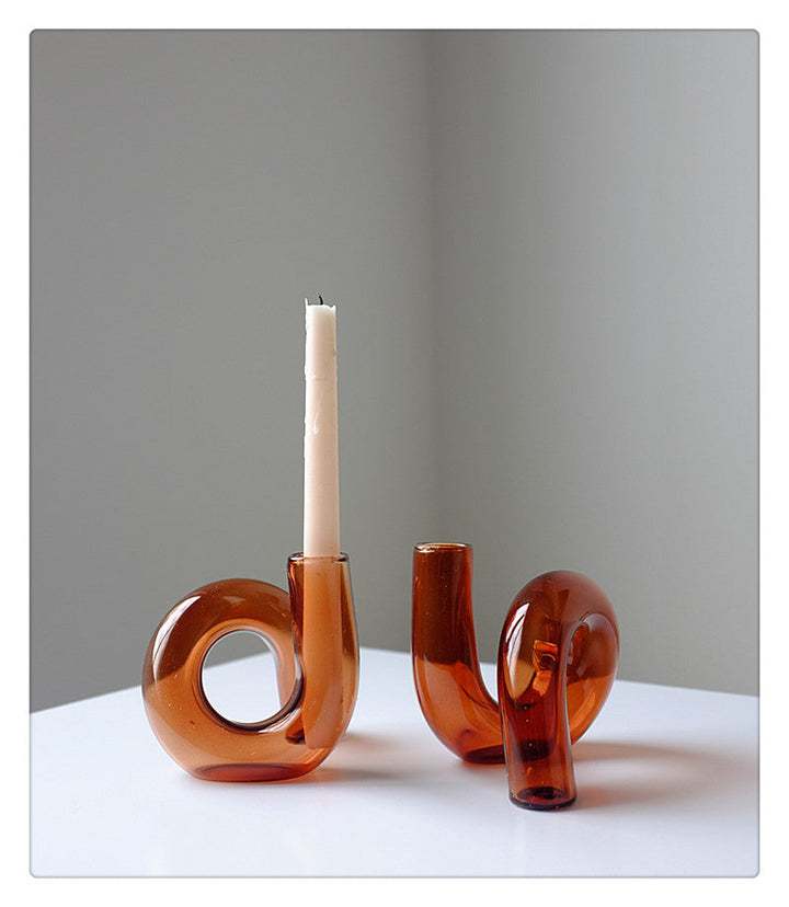 Jarrón de vidrio Aurevio con diseño de asa – Borosilicato, tintado y duradero