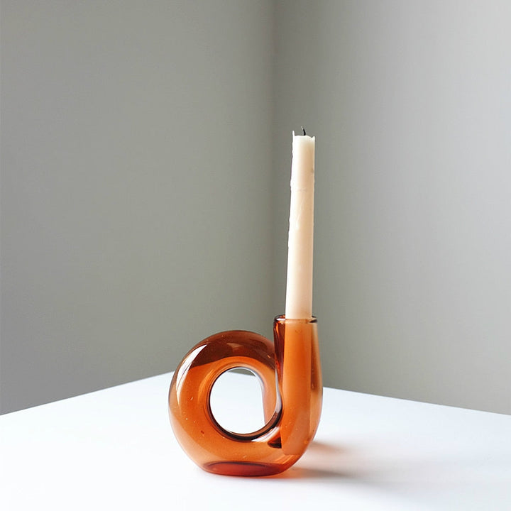 Jarrón de vidrio Aurevio con diseño de asa – Borosilicato, tintado y duradero