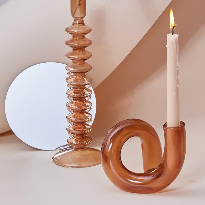 Jarrón de vidrio Aurevio con diseño de asa – Borosilicato, tintado y duradero