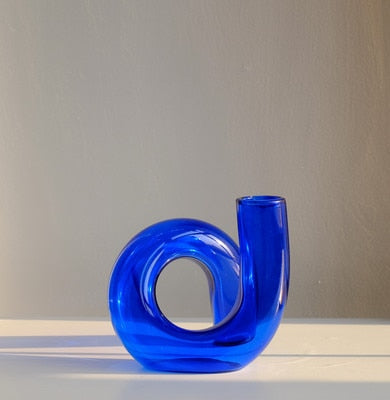 Jarrón de vidrio Aurevio con diseño de asa – Borosilicato, tintado y duradero