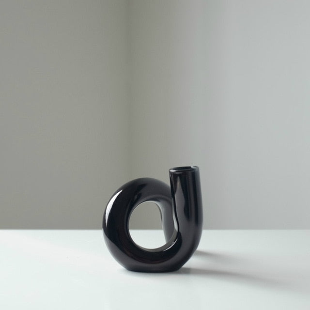 Jarrón de vidrio Aurevio con diseño de asa – Borosilicato, tintado y duradero